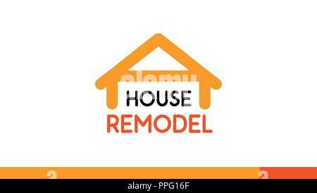 House Remodel Logo Design template on white Stock Vector