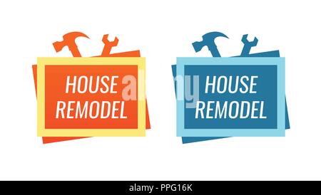 House Remodel, Style Logo for Home Renovation Service Stock Vector