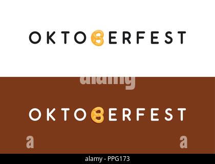 Oktoberfest typography logo for Web site header and footer or flyer in modern style design. Stock Vector