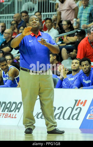 June 29, 2018. Toronto, Canada - Dominican Republic team coach Melvyn Lopez during the FIBA Basketball World Cup 2019 Qualifiers game between National Stock Photo