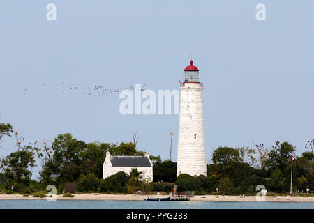 Chantry Island Lighthouse and Lightkeeper's cottage, Lake Huron, Ontario