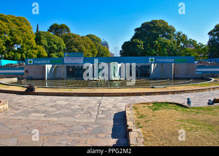 Fountain on Plaza Independencia - Mendoza - Argentina Stock Photo