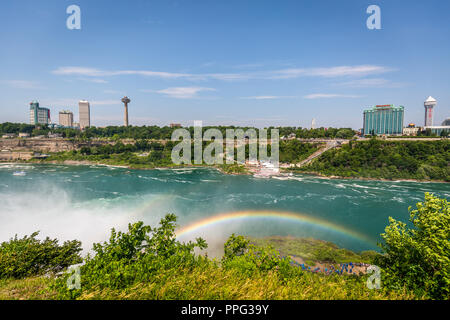 Niagara waterfall in summer view across the border at day Stock Photo