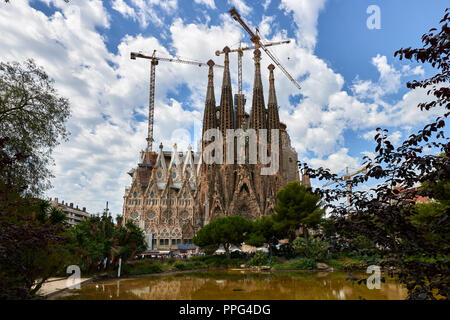 Basilica and Expiatory Church of the Holy Family in Barcelona Stock Photo