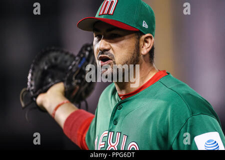 Adrian Gonzalez de Mexico, el titan, durante el partido de Italia vs Mexico del torneo Clásico Mundial de Beisbol 2017 en el Estadio de Charros de Jal Stock Photo