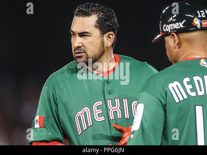 Adrian Gonzalez de MExico Mexico, durante el partido de Mexico vs Italia,Clásico Mundial de Beisbol en el Estadio de Charros de Jalisco. Guadalajara Stock Photo