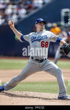 Acciones del partido de beisbol, Dodgers de Los Angeles contra Padres de San Diego, tercer juego de la Serie en Mexico de las Ligas Mayores del Beisbo Stock Photo