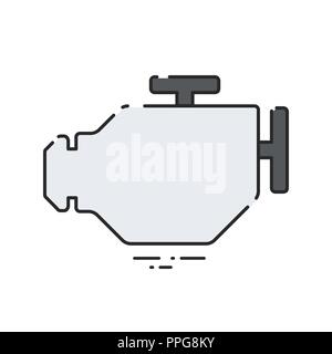 Car engine. Flat abstract icon. Vector illustration. Stock Vector