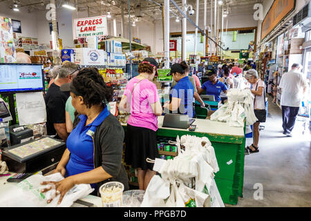 Delray Beach Florida,The Boys Farmers Market,interior inside,shopping shopper shoppers shop shops market markets marketplace buying selling,retail sto Stock Photo