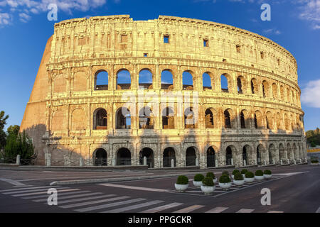 Roman Colosseum under the blue sky, Rome, Italy Stock Photo