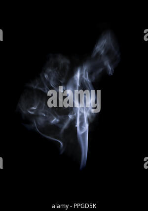 Abstract defocused white smoke ore vapor isolated on black background Stock Photo
