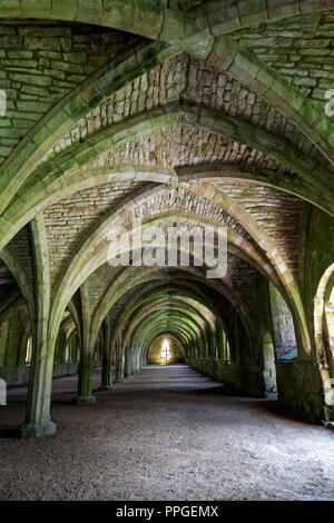 The Cellarium, Fountains Abbey, North Yorkshire, a UNESCO World Heritage Site – well-preserved ruins of a Cistercian Monastery