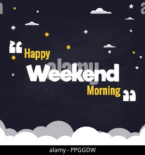 Happy weekend Morning Flat Illustration Background Vector Design Stock Vector