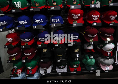 Detail of souvenirs caps and jersey of teams of Alazanes de Granma