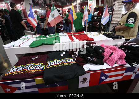 Detail of souvenirs caps and jersey of teams of Alazanes de Granma