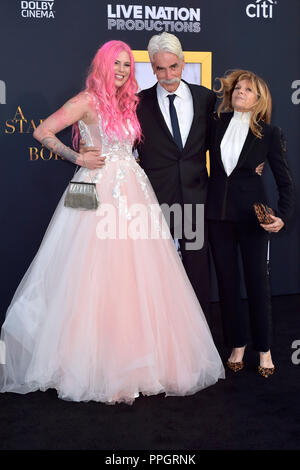 Cleo Cole Elliott, Sam Elliott and Katharine Ross attending the 'A Star Is Born' premiere at The Shrine Auditorium on September 24, 2018 in Los Angeles, California. Stock Photo