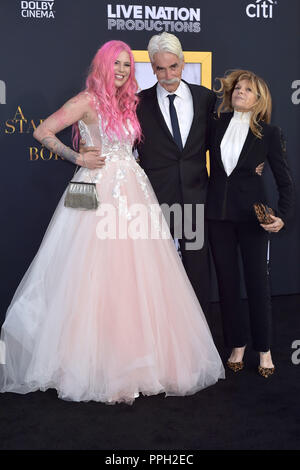 Los Angeles, California. 24th Sep, 2018. Cleo Cole Elliott, Sam Elliott and Katharine Ross attending the 'A Star Is Born' premiere at The Shrine Auditorium on September 24, 2018 in Los Angeles, California. | usage worldwide Credit: dpa/Alamy Live News Stock Photo