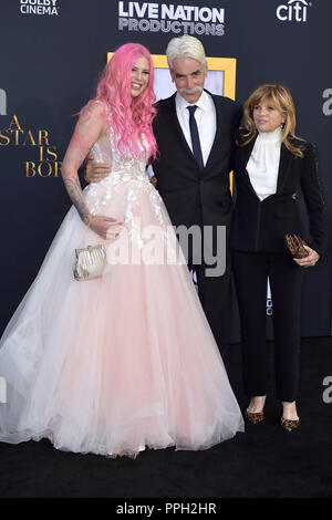 Los Angeles, California. 24th Sep, 2018. Cleo Cole Elliott, Sam Elliott and Katharine Ross attending the 'A Star Is Born' premiere at The Shrine Auditorium on September 24, 2018 in Los Angeles, California. | usage worldwide Credit: dpa/Alamy Live News Stock Photo