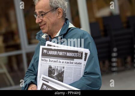 Liverpool, Merseyside, UK. 26th Sept 2018. Labour Party Conference. marxists, supporters, delegates, demonstrators, people at the echo arena as the city stages its annual political event. Credit; MediaWorldImages/AlamyLiveNews. Stock Photo