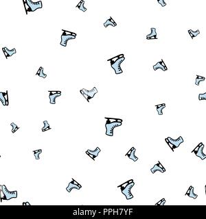 Skates seamless pattern. Isolated on a white background. Vector illustration. Stock Vector