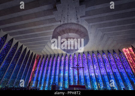 Dom Bosco Sanctuary Interior - Brasilia, Distrito Federal, Brazil Stock Photo