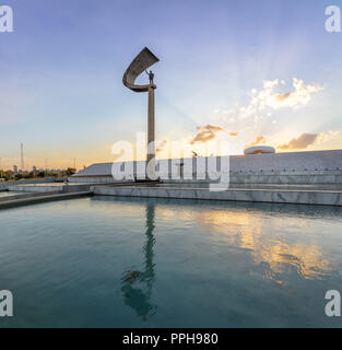 Memorial JK - Juscelino Kubitschek Memorial at sunset - Brasilia, Distrito Federal, Brazil Stock Photo
