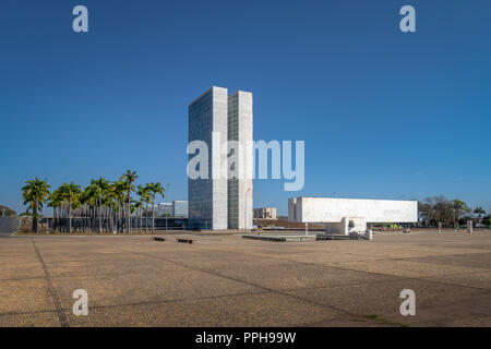 Three Powers Plaza (Praca dos Tres Poderes) - Brasilia, Distrito Federal, Brazil Stock Photo
