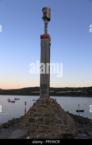 War Memorial on the harbour wall, New Quay, Cardigan Bay, Ceredigion, Wales, Great Britain, United Kingdom, UK, Europe Stock Photo