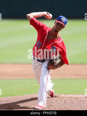 John Brownell pitcher inicial de Puerto Rico , durante el partido de beisbol de la Serie del Caribe entre Republica Dominicana vs Puerto Rico en el Nu Stock Photo