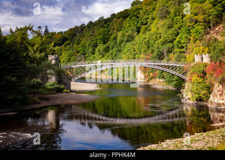 Craigellachie Bridge on the River Spey in Scotland Stock Photo