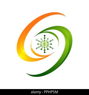 Snowflake sign icon. Air conditioning symbol. Business abstract circle logo. Stock Vector