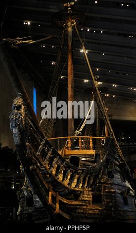 Warship Vasa. Built at 1626-1628 on the orders of the King of Sweden Gustavus Adolphus. Figurehead. Vasa Museum. Stockholm. Sweden. Stock Photo