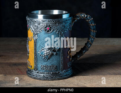 Official Winter is Coming tankard from Game of Thrones series Stock Photo