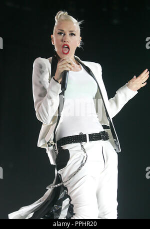 Gwen Stefani with No Doubt performs in concert at the Cruzan Amphitheatre in West Palm Beach, Florida on June 3, 2009. Stock Photo