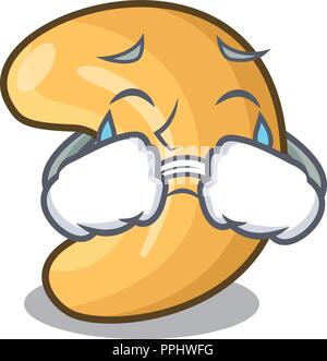 Crying cashew nuts hot baked on table cartoon Stock Vector