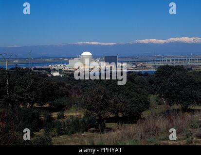 PANORAMICA DE LA CENTRAL NUCLEAR DE ALMARAZ. Location: CENTRAL NUCLEAR. Almaráz. SPAIN. Stock Photo