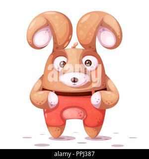 Crazy rabbit with big eye. Stock Vector