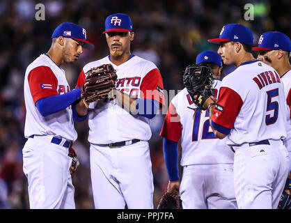 Giovanni Soto pitcher relevo de Puerto Rico, durante el World Baseball Classic  en estadio Charros de Jalisco en Guadalajara, Jalisco, Mexico. Marzo 1 Stock Photo