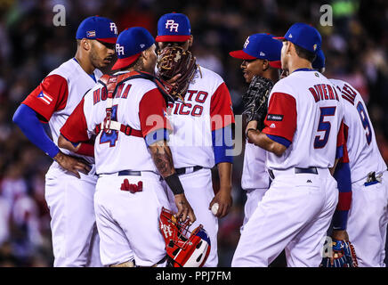 Giovanni Soto pitcher relevo de Puerto Rico, durante el World Baseball Classic  en estadio Charros de Jalisco en Guadalajara, Jalisco, Mexico. Marzo 1 Stock Photo