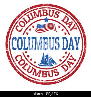 Columbus day sign or stamp on white background, vector illustration Stock Vector