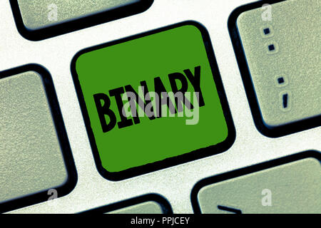 Word writing text Binary. Business concept for relating to using or denoting system of numerical notation of two. Stock Photo