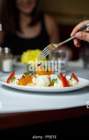 Close up food photography fine dining desserts with various sweets Stock Photo