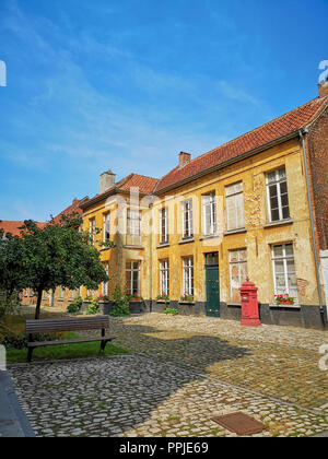 Old beguine houses in the Unesco protected beguinage in the city center of Lier, Belgium Stock Photo