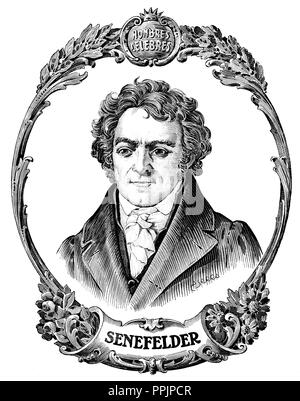Johann Aloys Senefelder (1771-1834), inventor of lithography, born in Prague. Stock Photo