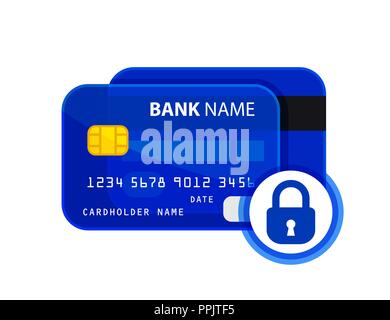 Credit card security vector illustration isolated on white background Stock Vector
