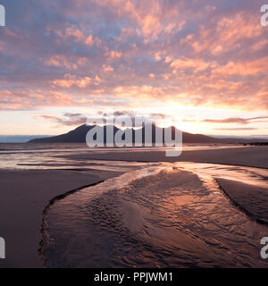Summer sunset at Laig Bay, Isle of Eigg Stock Photo