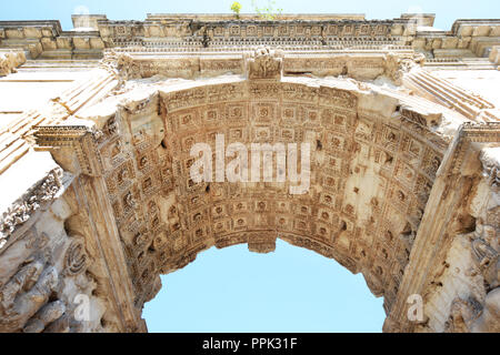 Arch of Titus on Via Sacra in Rome, Italy. Stock Photo