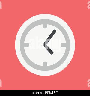 Flat clock icon. Time flat illustration vector Stock Vector