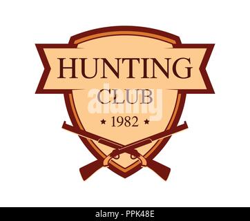Logo for Hunter Club in Brown Color Stock Vector
