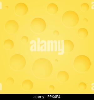 Vector Background of Cheese with Holes - Yellow Texture Pattern Stock Vector